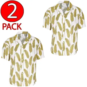 2 Pack Mens Yellow Hawaiian Shirts