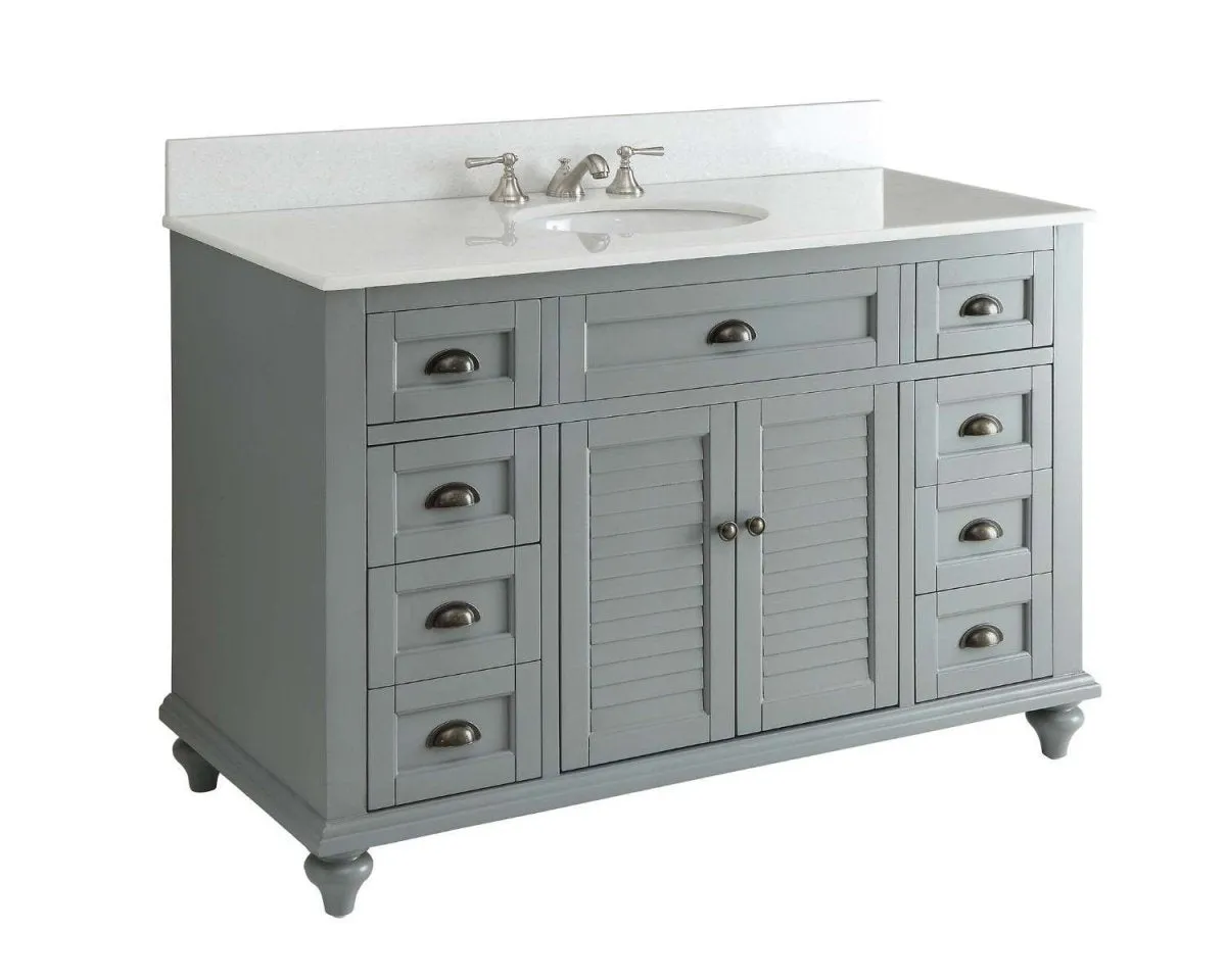 49" Benton Collection Cottage style Glennville Bathroom Sink Vanity GD28329CK (Grey)