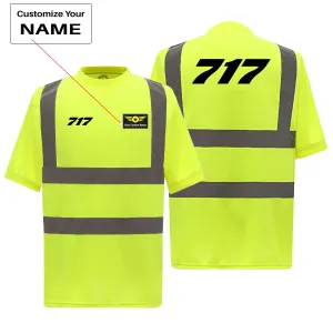 717 Flat Text Designed Reflective T-Shirts