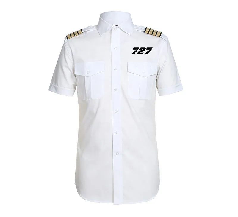 727 Flat Text Designed Pilot Shirts