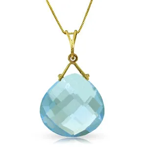 8.5 Carat 14K Solid Yellow Gold Marmara Blue Topaz Necklace