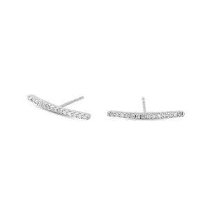 Adina - Pave Ear Hooks Silver