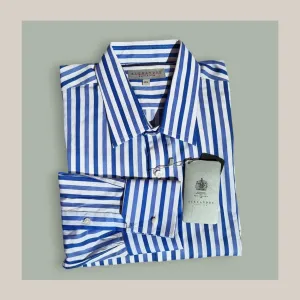 Alexandre Saville Row Men’s Blue & White Striped Shirt Size L