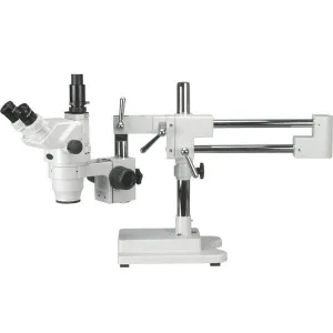 AmScope ZM-4 Series Ultimate Zoom Trinocular Stereo Microscope 3.35X-90X Magnification on 3D Boom Stand