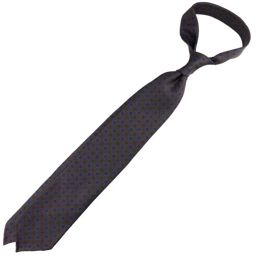 Ancient Madder Silk Tie - Brown - Hand-Rolled