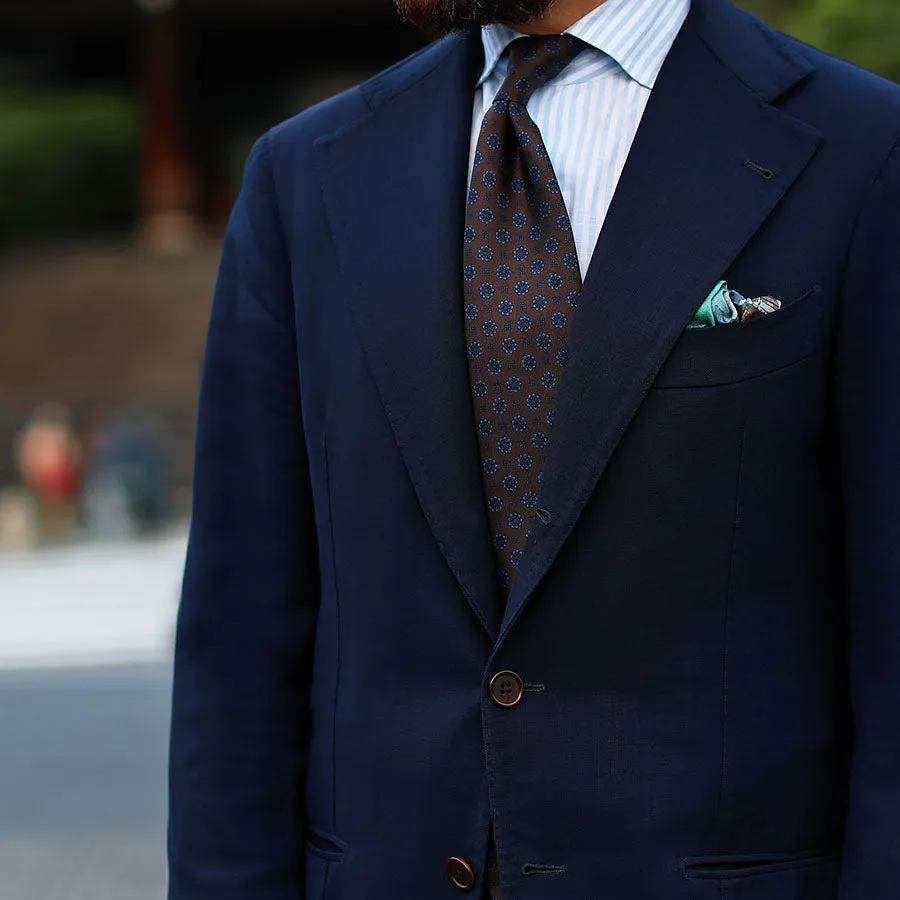 Ancient Madder Silk Tie - Brown - Hand-Rolled