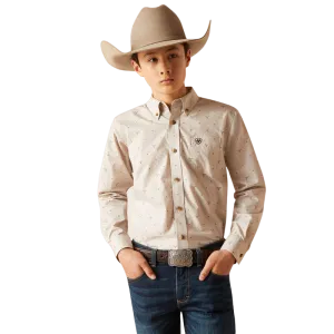 Ariat Youth Casual Series Beau Classic Fit Long Sleeve Sandshell Shirt