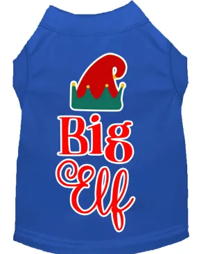 Big Elf Screen Print Dog Shirt Blue Lg