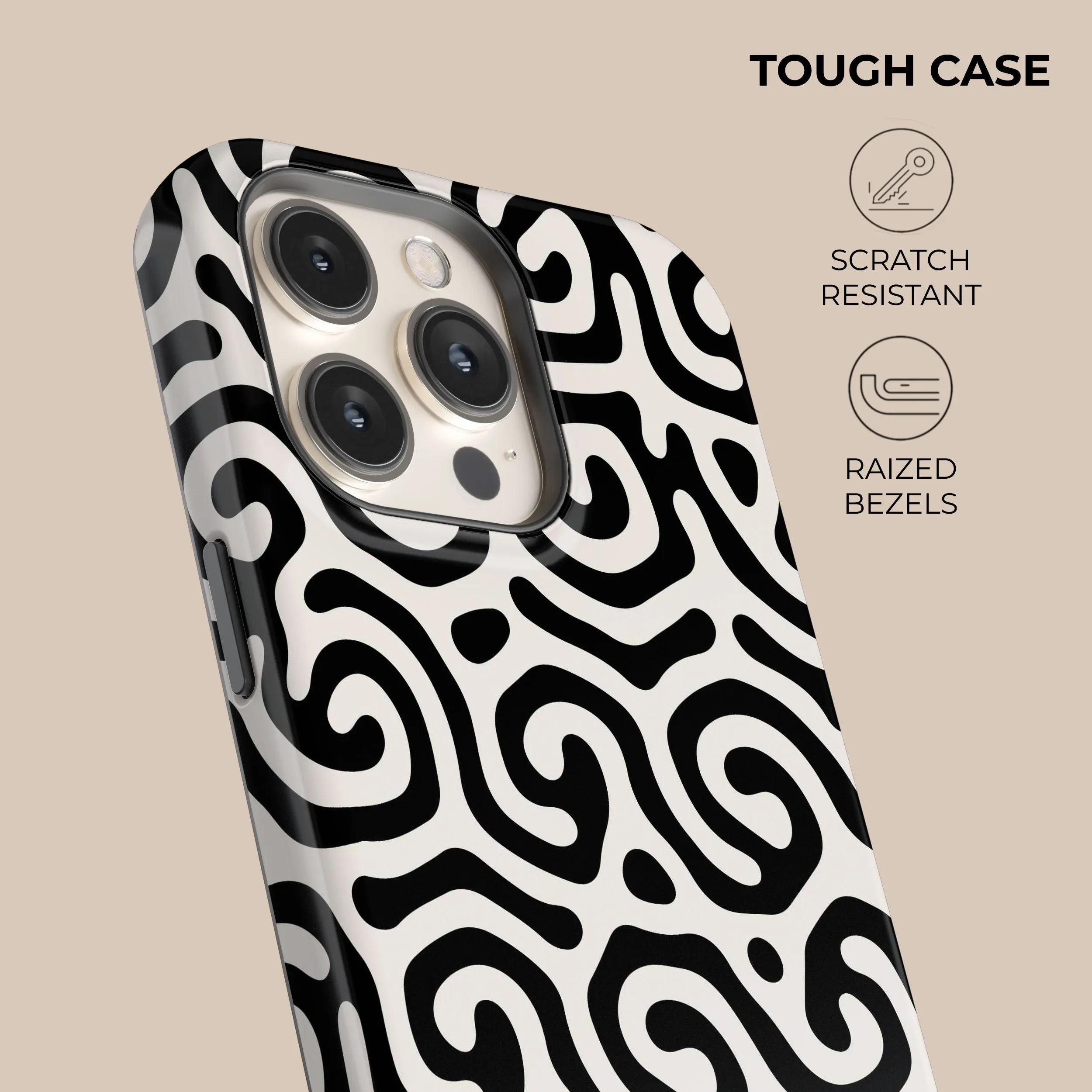 Black & White Curl Phone Case