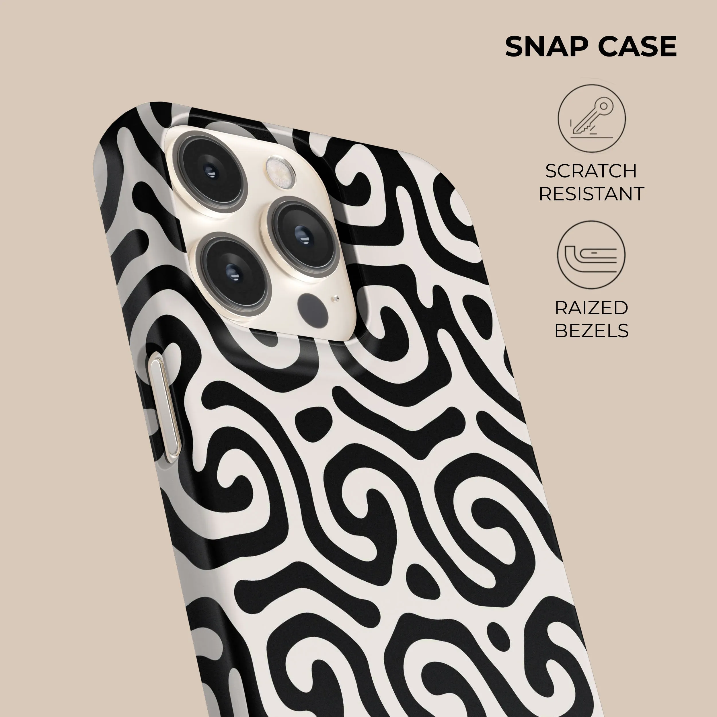 Black & White Curl Phone Case