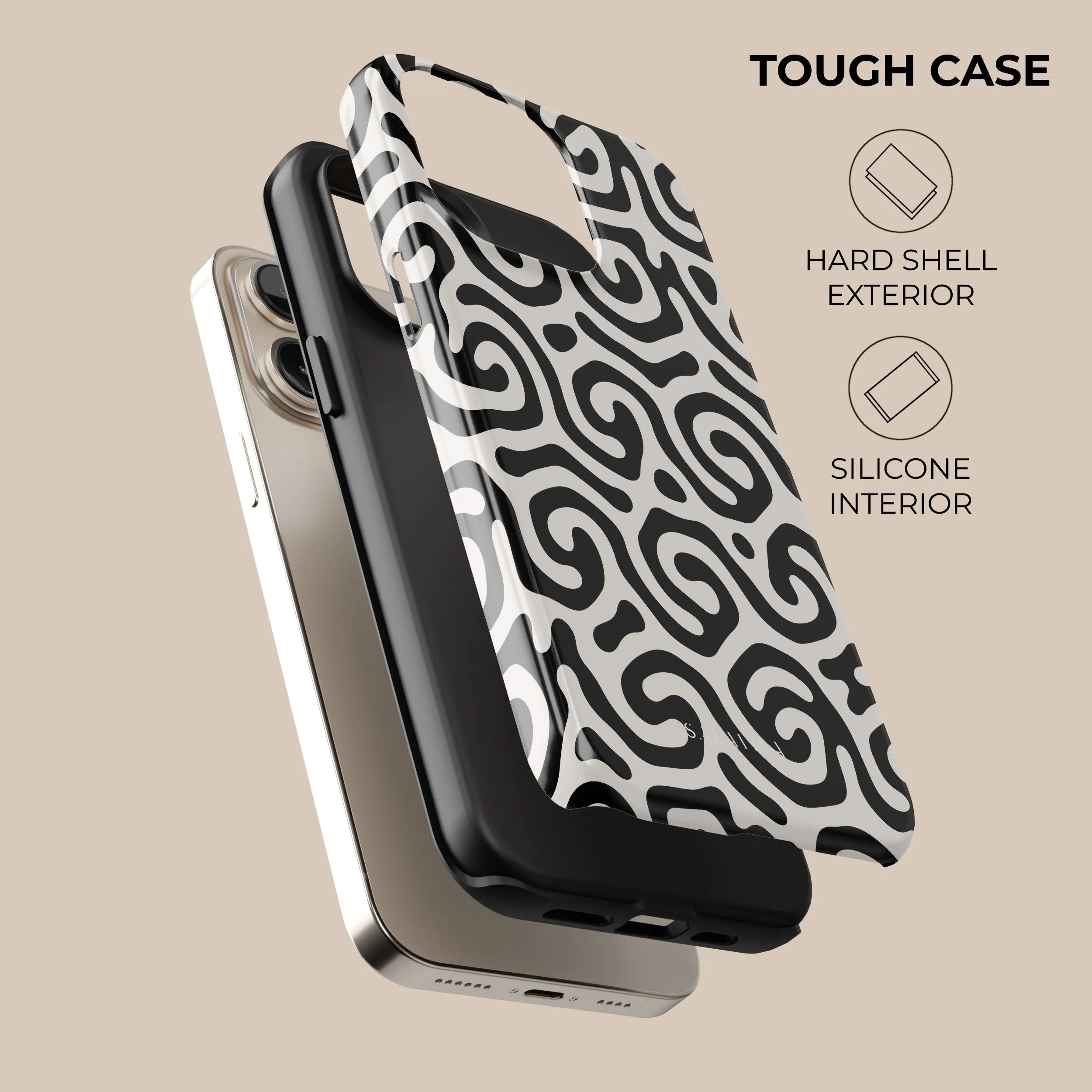 Black & White Curl Phone Case