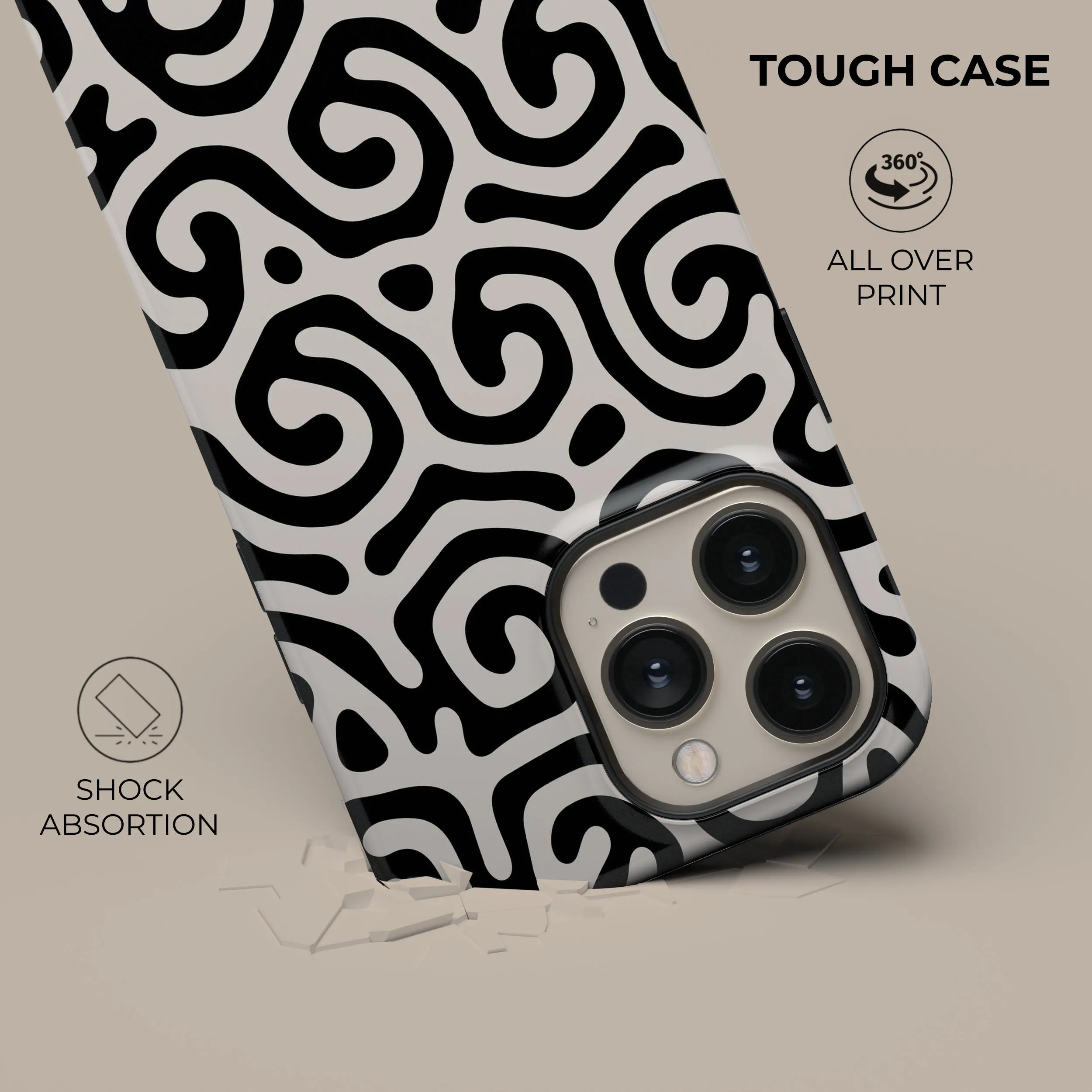 Black & White Curl Phone Case