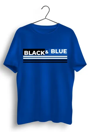 Black Blue Graphic Printed Blue Tshirt