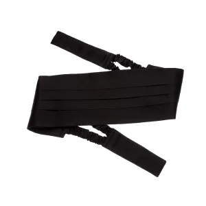 Black Smoking Cummerbund in Satin Silk