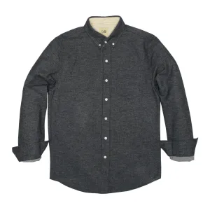 Black Twill Brushed Flannel