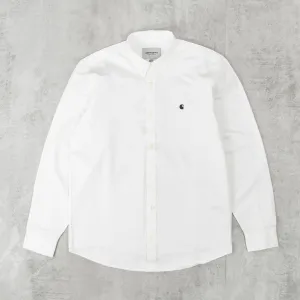 Carhartt WIP Madison L/S Shirt - White / Black