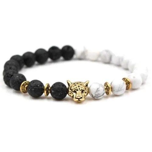 Classy Men Black/White Leopard Bracelet