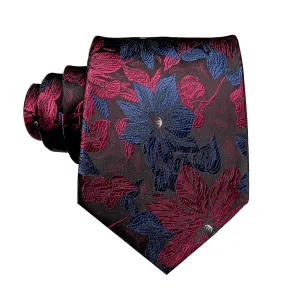 Classy Men Red & Blue Floral Silk Tie