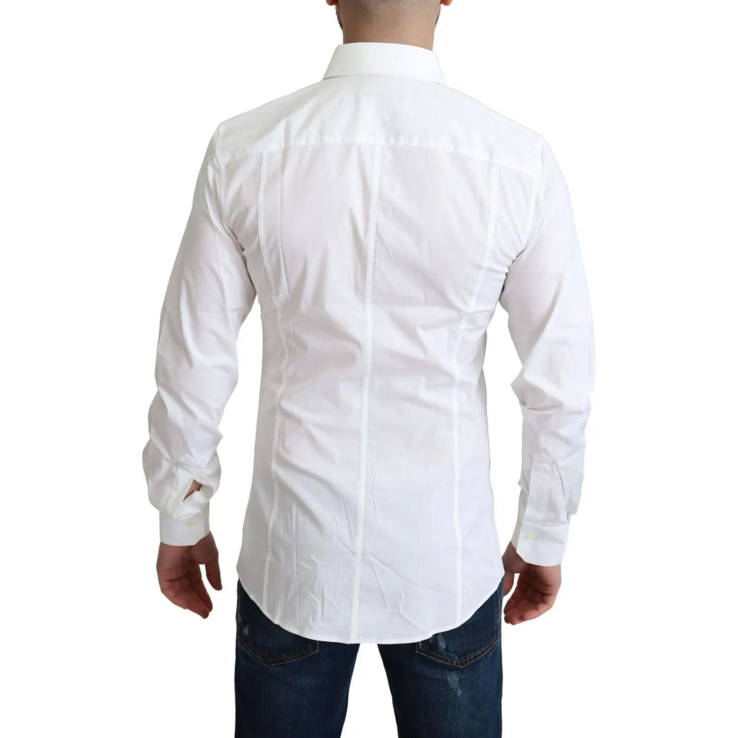 Dolce & Gabbana Elegant White Cotton Stretch Dress Shirt