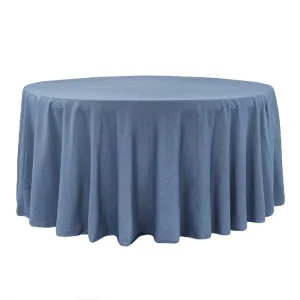 Faux Denim Tablecloth 120" Round - Dark Blue