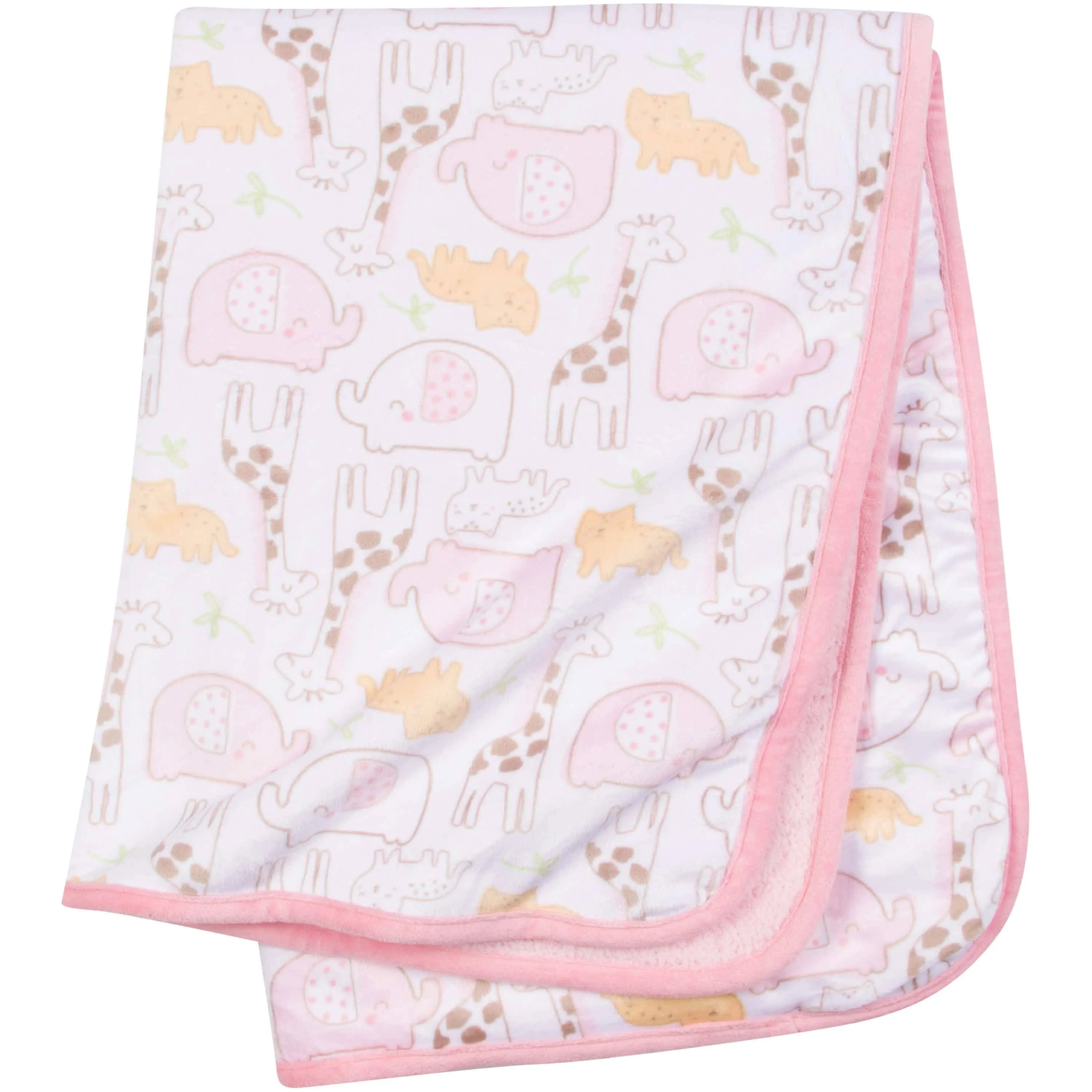 Girls Safari Animals Plush Blanket