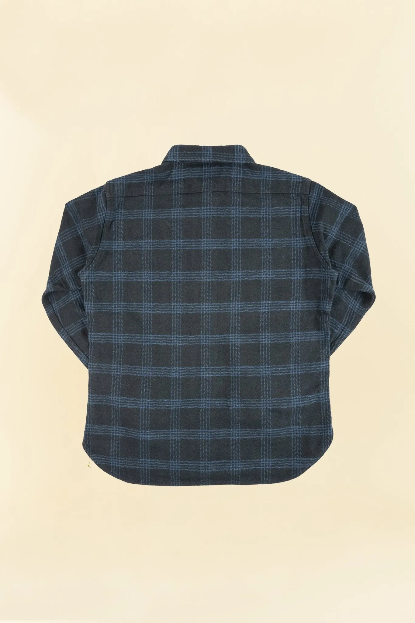 Iron Heart 12oz Slubby Heavy Flannel Check Work Shirt - Black