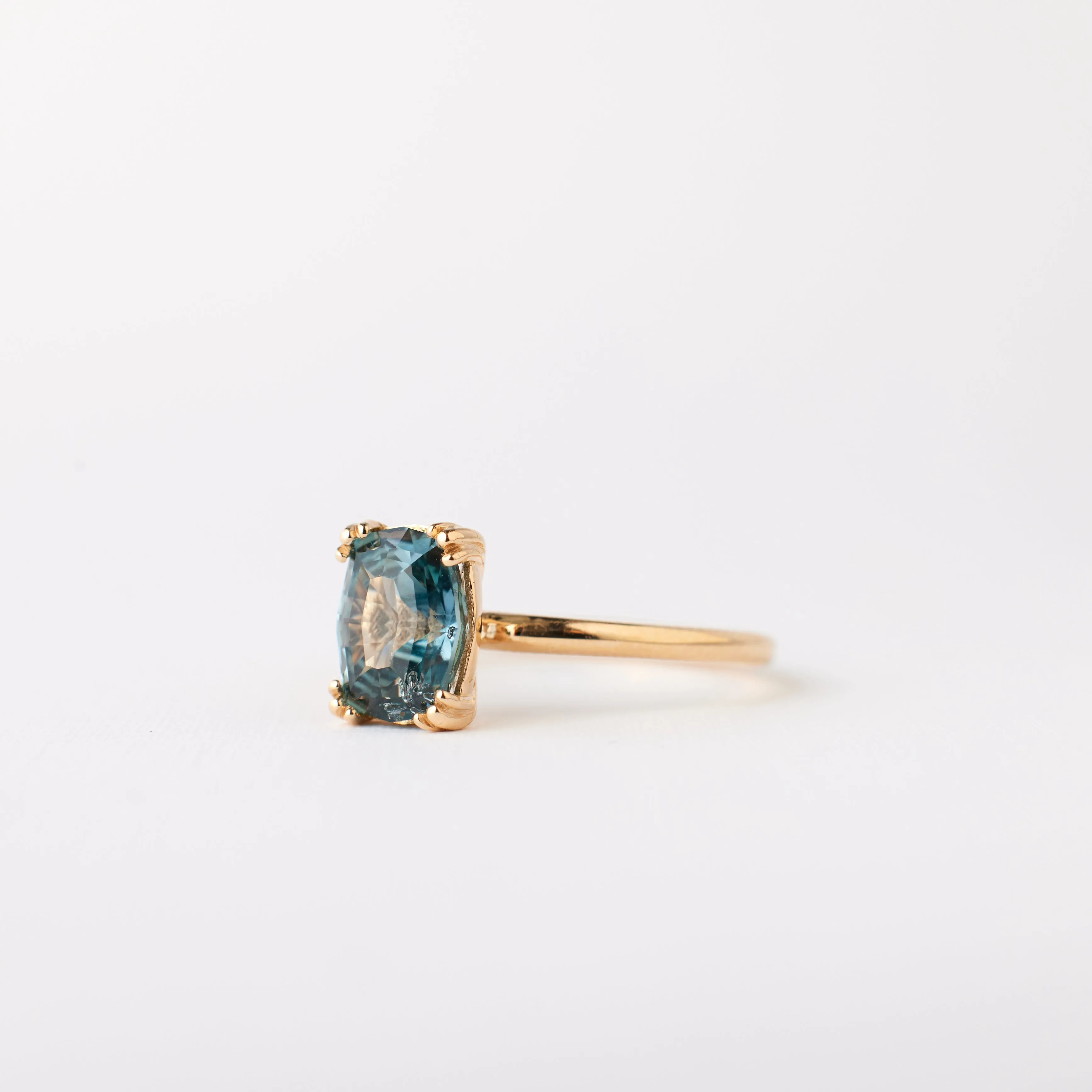 Kennedy Ring - 1.91 Carat Teal Blue Geo-Cut Sapphire