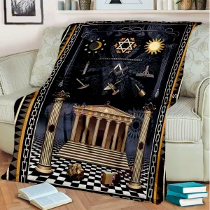 Master Mason Blue Lodge Blanket - 3D Printed With Pillars