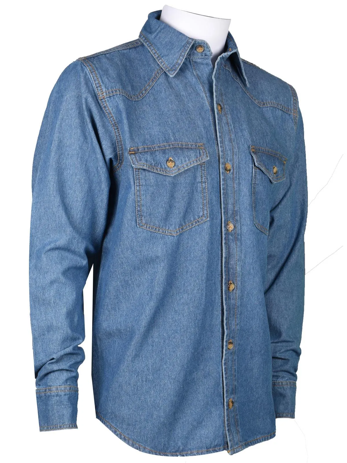 Mens Cotton Denim Long Sleeve Shirt