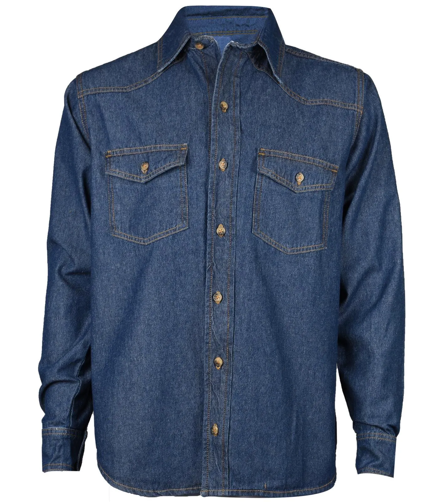 Mens Cotton Denim Long Sleeve Shirt