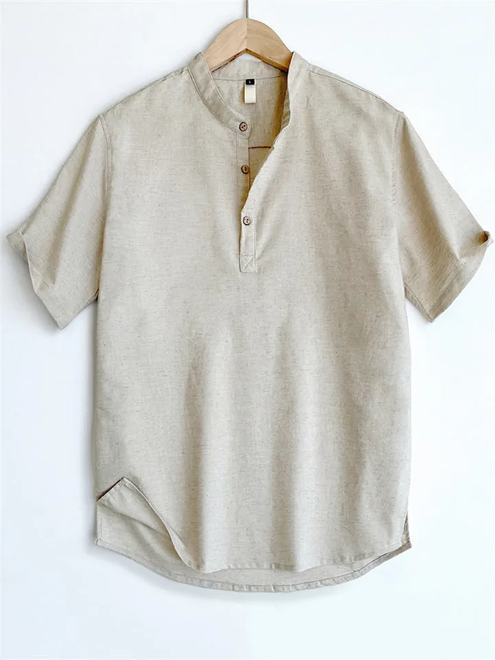 Men's Relaxed Comfortable Natural Cotton Linen Shirt