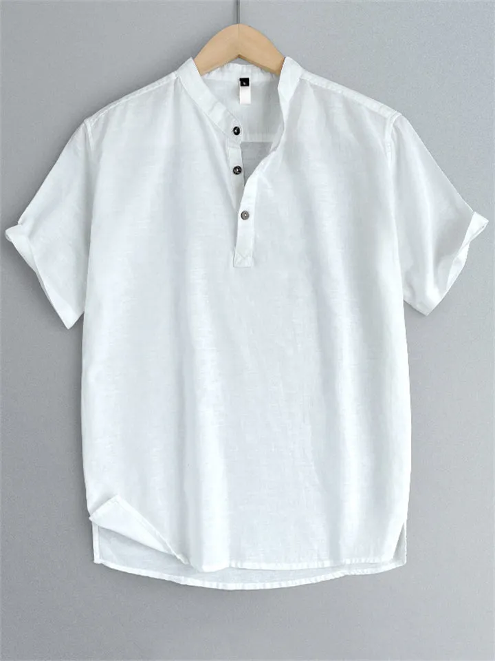 Men's Relaxed Comfortable Natural Cotton Linen Shirt