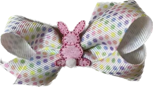 Mini Grosgrain Pastel Print with Bunny Hair Bow