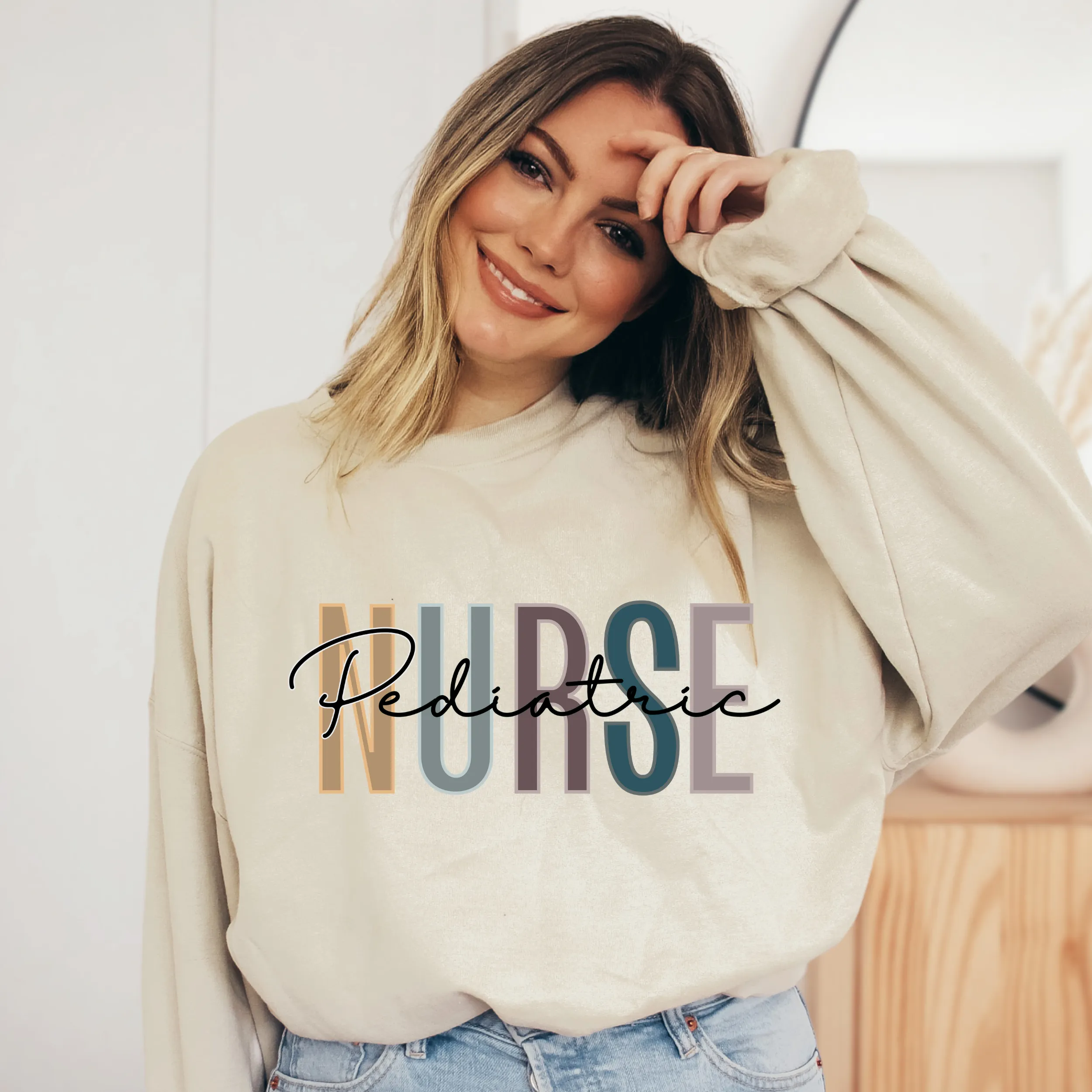 Pediatric Nurse Sweatshirt, Nurse Shirts, Graduation Gift, Nursing School, Nurses Week Appreciation, RN, Unisex Crewneck Sweatshirt