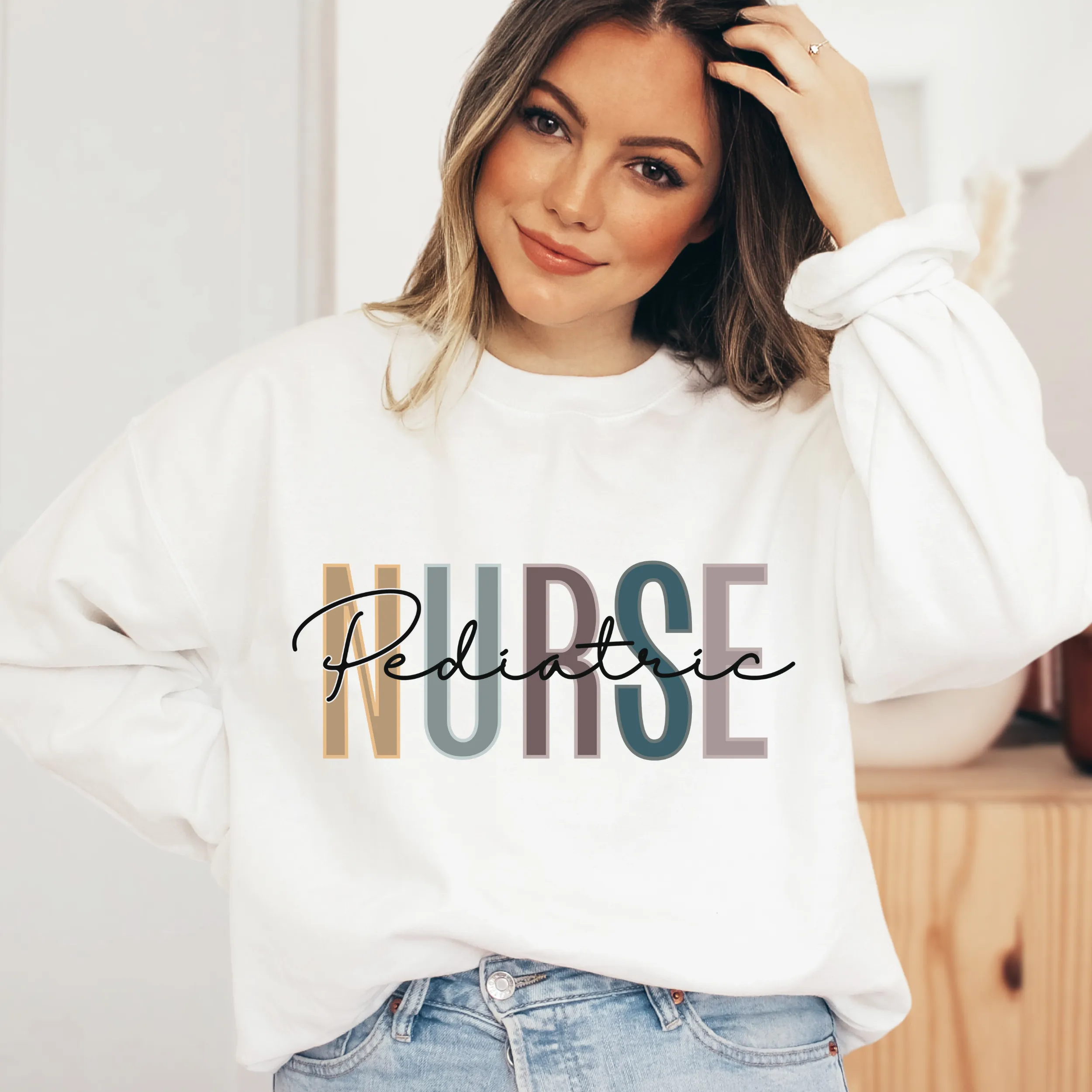 Pediatric Nurse Sweatshirt, Nurse Shirts, Graduation Gift, Nursing School, Nurses Week Appreciation, RN, Unisex Crewneck Sweatshirt