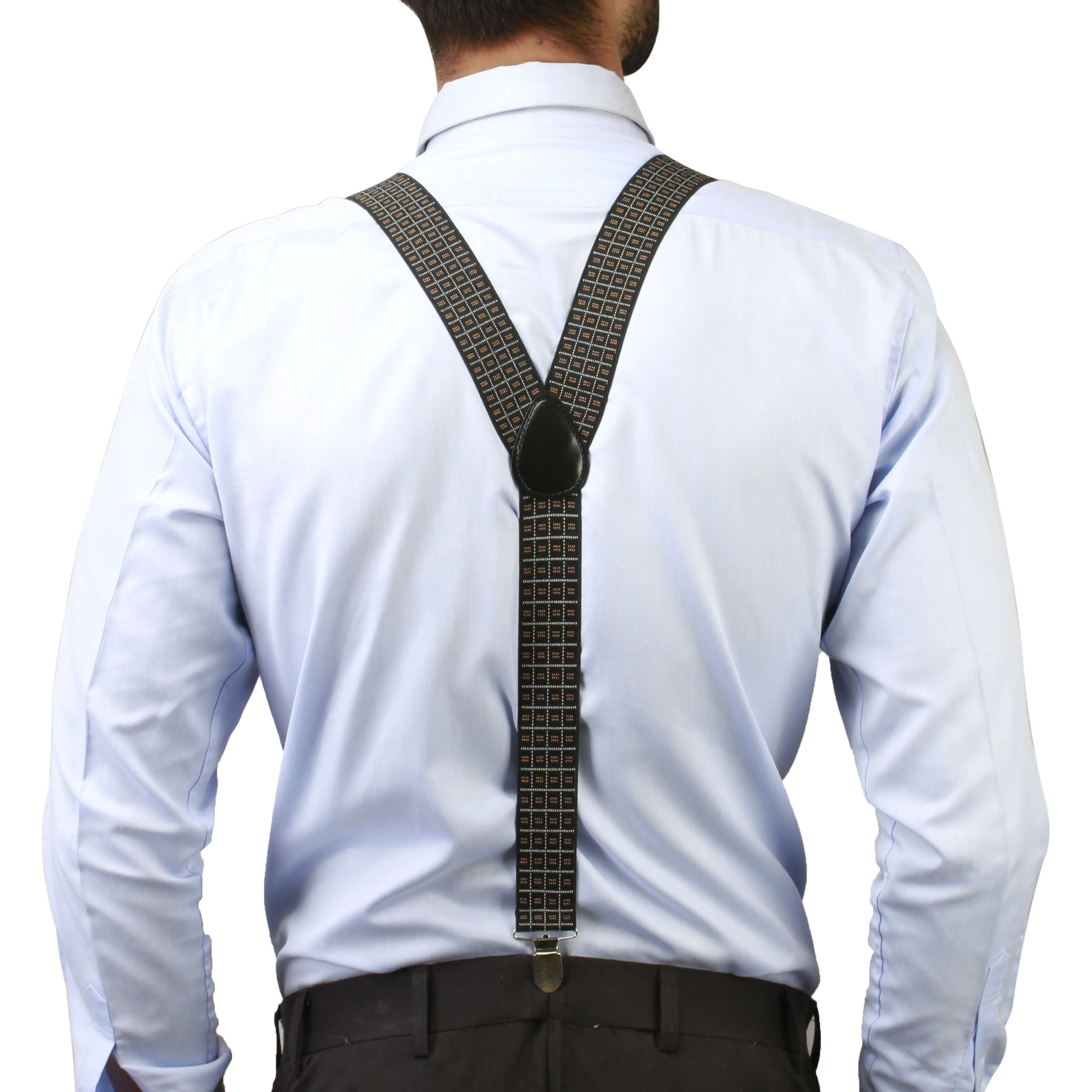 Peluche Checks & Checks Black Suspender for Men