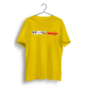 Plane Graphic Printed Yellow Tee