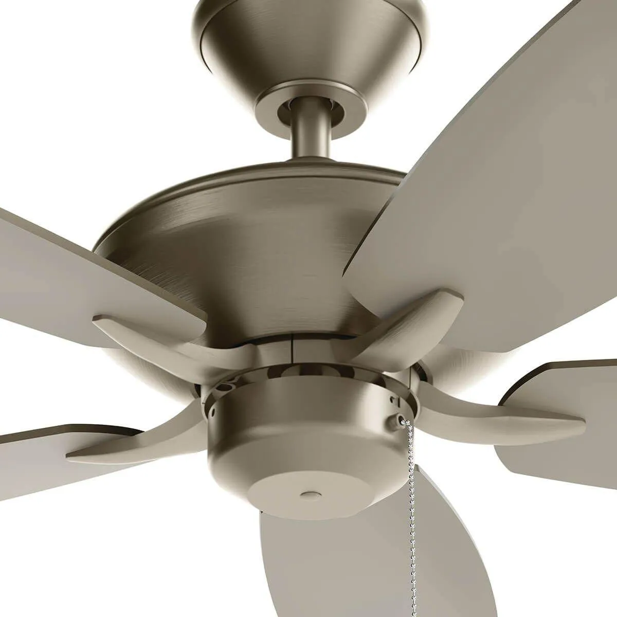 Renew Patio 52 Inch Brushed Nickel Damp Rated Ceiling Fan with Pull Chain