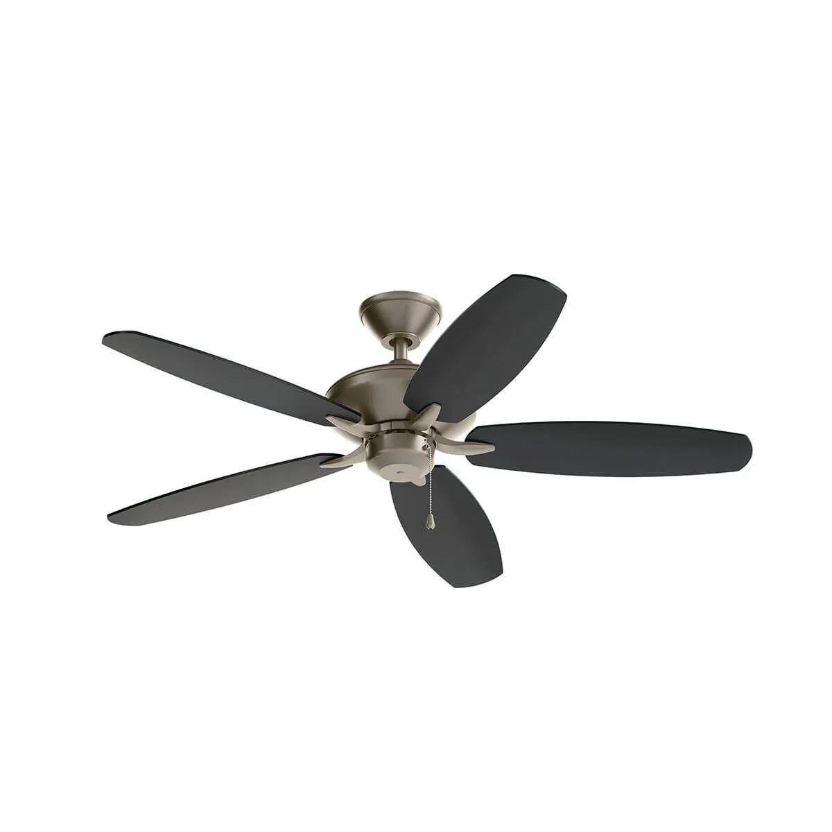 Renew Patio 52 Inch Brushed Nickel Damp Rated Ceiling Fan with Pull Chain