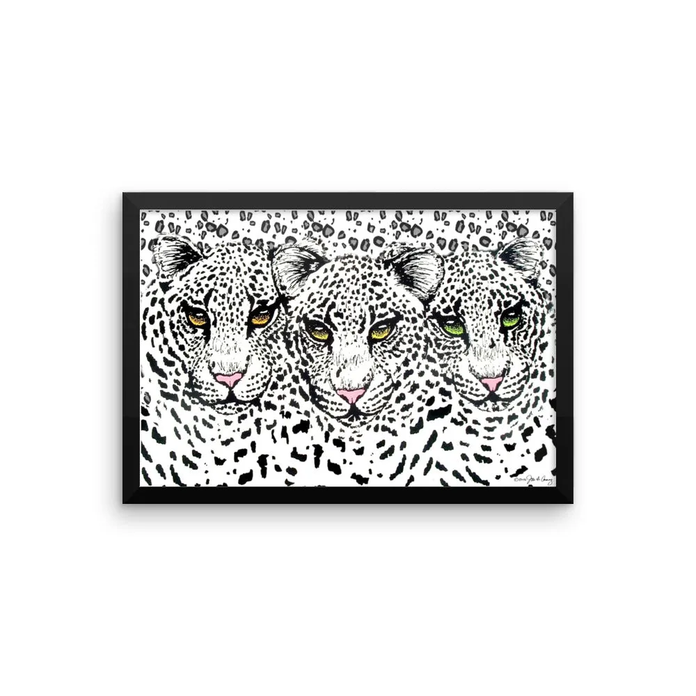 SNOW CHEETAHS Framed poster