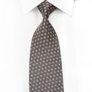 Ungaro Men's Crystal Tie Golden Trellis On Navy With Gold Sparkles