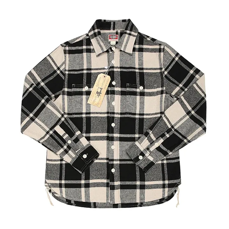 Vintage Style Flannel Work Shirt - Men's Long Sleeve Plaid Casual Shirts