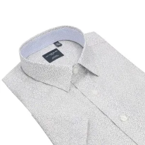 White 100% Cotton Print Short Sleeve Shirts