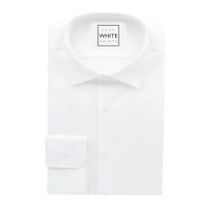 White Egyptian Non Iron Cotton Court Shirt, Wing Tip Collar and Adjustable Button Cuffs