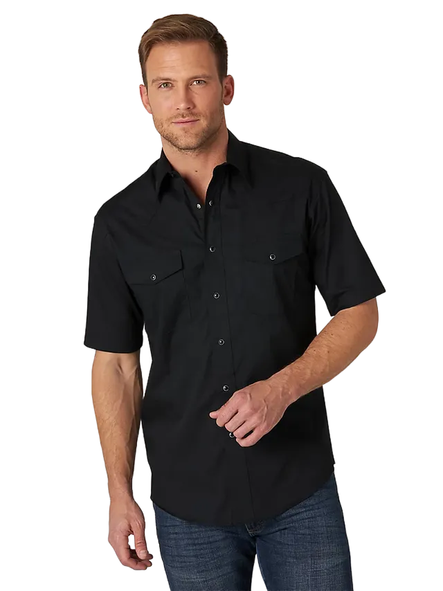 Wrangler Men's Formal Black Western Snap Shirt